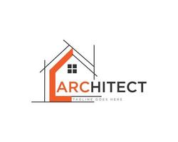 architect bouw logo ontwerp vector