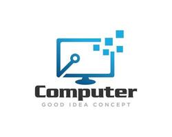 computer technologie logo icoon ontwerp vector