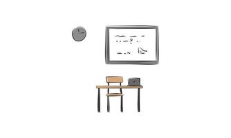 school- met schoolbord bureau en laptop vector