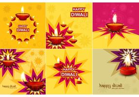 Verzameling Van Diwali Kaart vector