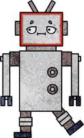 retro grunge textuur cartoon robot vector