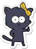 sticker van een cartoonkat vector