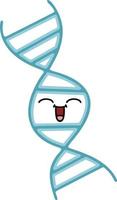 egale kleur retro cartoon dna-streng vector