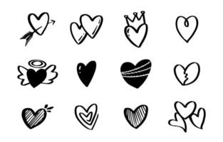 schattig tekening icoon hart vector