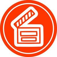 film klepel bord cirkelvormig pictogram vector