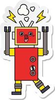 sticker van een schattige tekenfilmrobot vector