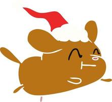 kerst cartoon van kawaii hond vector