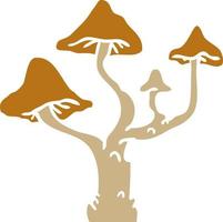 cartoon doodle van groeiende paddenstoelen vector