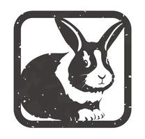 rubber postzegel voor Pasen en de Chinese dierenriem jaar van de konijn. vector
