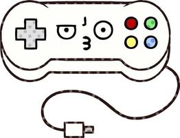 cartoon gamecontroller in stripboekstijl vector