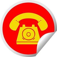 circulaire pellen sticker tekenfilm oud telefoon vector