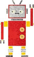 retro illustratie stijl cartoon robot vector