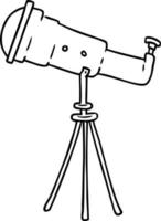 lijn tekening tekening van een groot telescoop vector