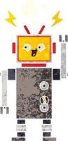 retro illustratie stijl cartoon dansende robot vector