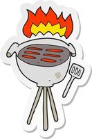 sticker van een tekenfilm barbecue vector