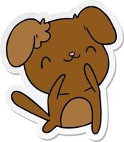 sticker cartoon kawaii van een schattige hond vector