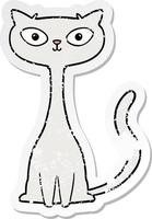 noodlijdende sticker van een cartoonkat vector