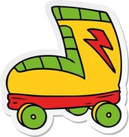 sticker cartoon doodle rolschaatsschoen vector