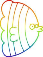 regenbooggradiënt lijntekening cartoon exotische vissen vector