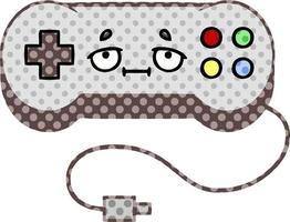 cartoon gamecontroller in stripboekstijl vector