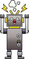 gradiënt gearceerde cartoon defecte robot vector