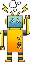 gradiënt gearceerde cartoon defecte robot vector