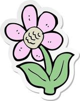 sticker van een cartoonbloem vector