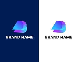 brief d en b modern kleurrijk logo ontwerp sjabloon vector