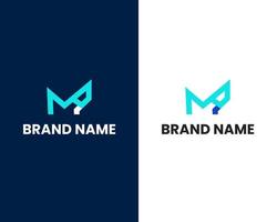 brief m en een logo ontwerp sjabloon vector
