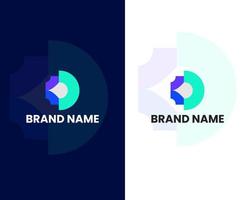 brief d met laten vallen modern logo ontwerp sjabloon vector