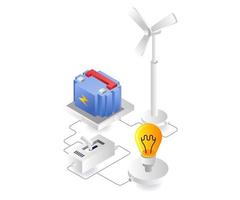 besparing windmolen energie voor elektriciteit vector