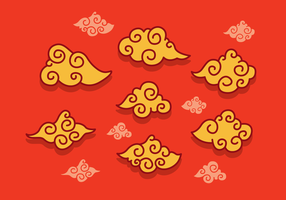 Gratis Chinese Wolken Vector