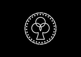 Klaver casino logo geïsoleerd Aan zwart achtergrond.spel kaart logo vector