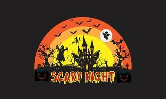 halloween eng nacht t-shirt ontwerp vector