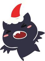 kerst cartoon van kawaii bat vector