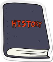 sticker van een tekenfilm geschiedenis boek vector