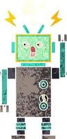 retro illustratie stijl cartoon robot vector