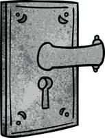 getextureerde cartoon doodle van een deurklink vector
