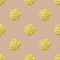 goud polka punt naadloos patroon. meetkundig achtergrond met hand- getrokken gouden cirkels vector