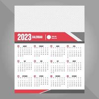 grijs en rood 2023 kalender vector