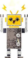 retro illustratie stijl cartoon robot vector