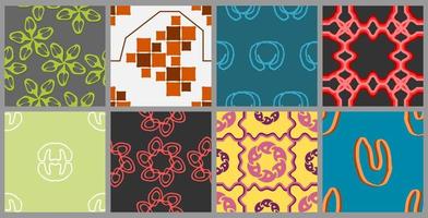 een verzameling van naadloos patronen in een abstract en elegant stijl. perfect voor stoffen, uitnodigingen, en huis of kantoor muren vector