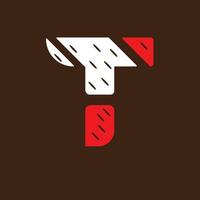 brief t logo icoon ontwerp vector