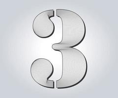 3, numeriek guilloche ontwerp vector