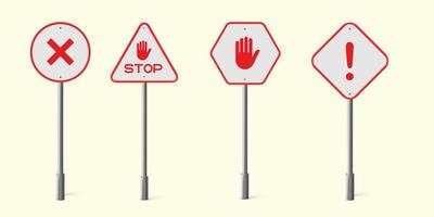 weg tekens, waarschuwing tekens. Doen niet aanraken, aandacht, hou op. vector