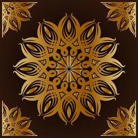 mandala goud met kader ornament vector