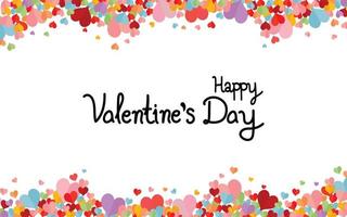 gelukkig valentijnsdag dag achtergrond met kleurrijk harten. vector