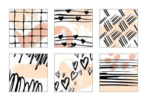 hand- getrokken texturen en borstels. reeks modern abstract beroertes achtergrond. vector squre banier