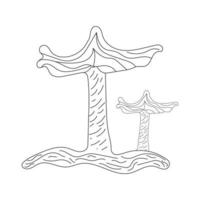 champignons lijn kunst. een symbool van de herfst, Woud, en oogst. modern een lijn grafisch trek ontwerp illustratie vector