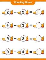 tel en match, tel het aantal hardloopschoenen en match met de juiste nummers. educatief kinderspel, afdrukbaar werkblad, vectorillustratie vector